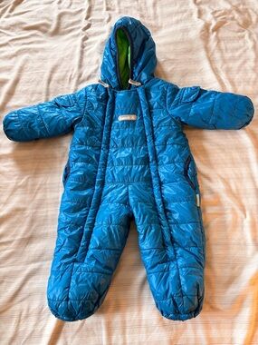 Kamik Blue Infant Hooded Snowsuit with Green Lining